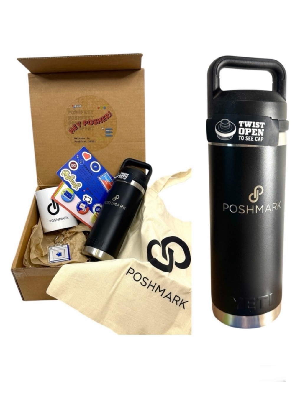 POSHMARK PoshFest 2020 Swag Box With EXCLUSIVE YETI TUMBLER